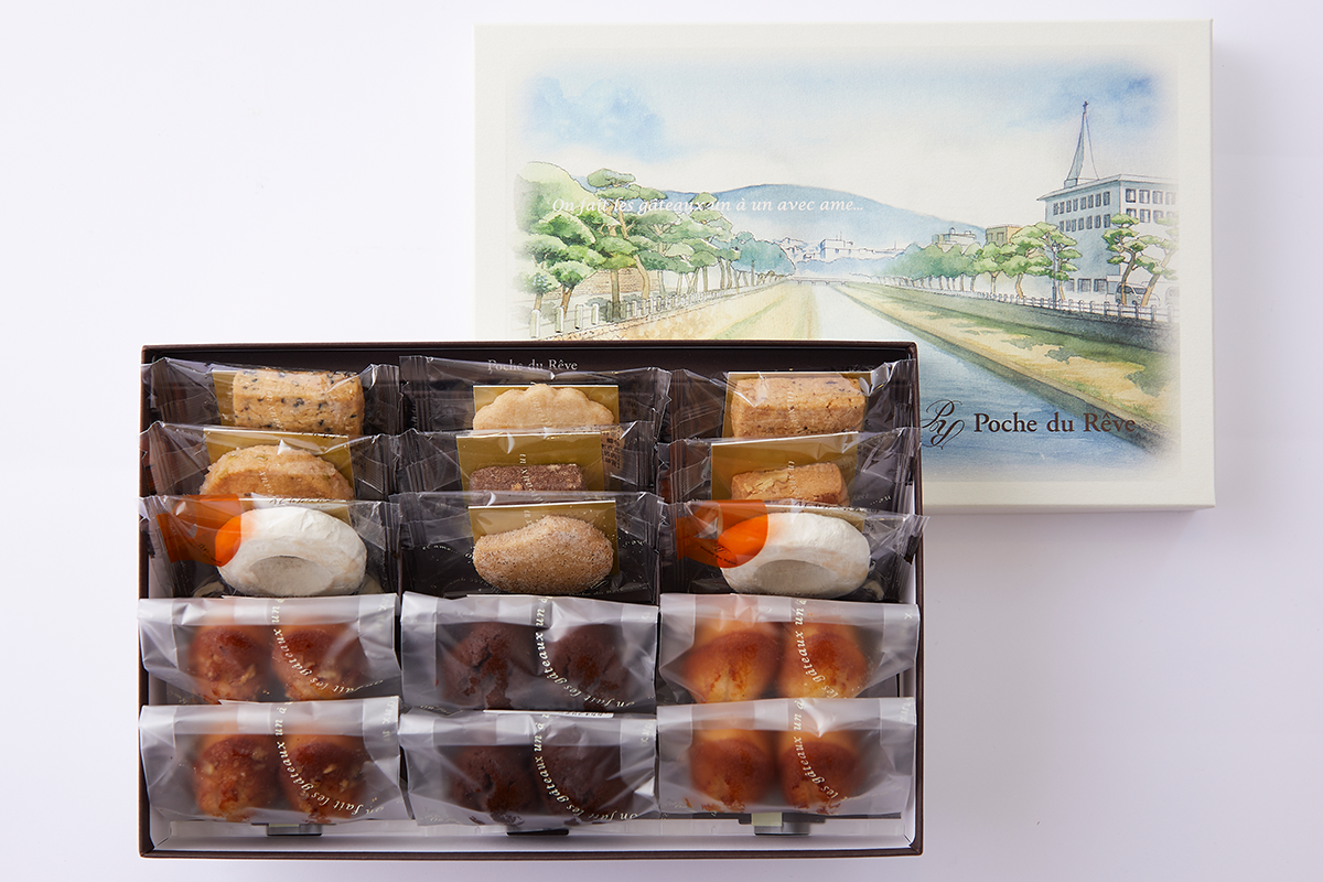 芦屋川をイメージした焼き菓子ギフトの詰め合わせ